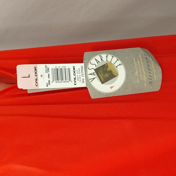 NWT Vintage Nightgown & Robe Vassarette Bright Red Made in USA Matching Set - Picture 6 of 12